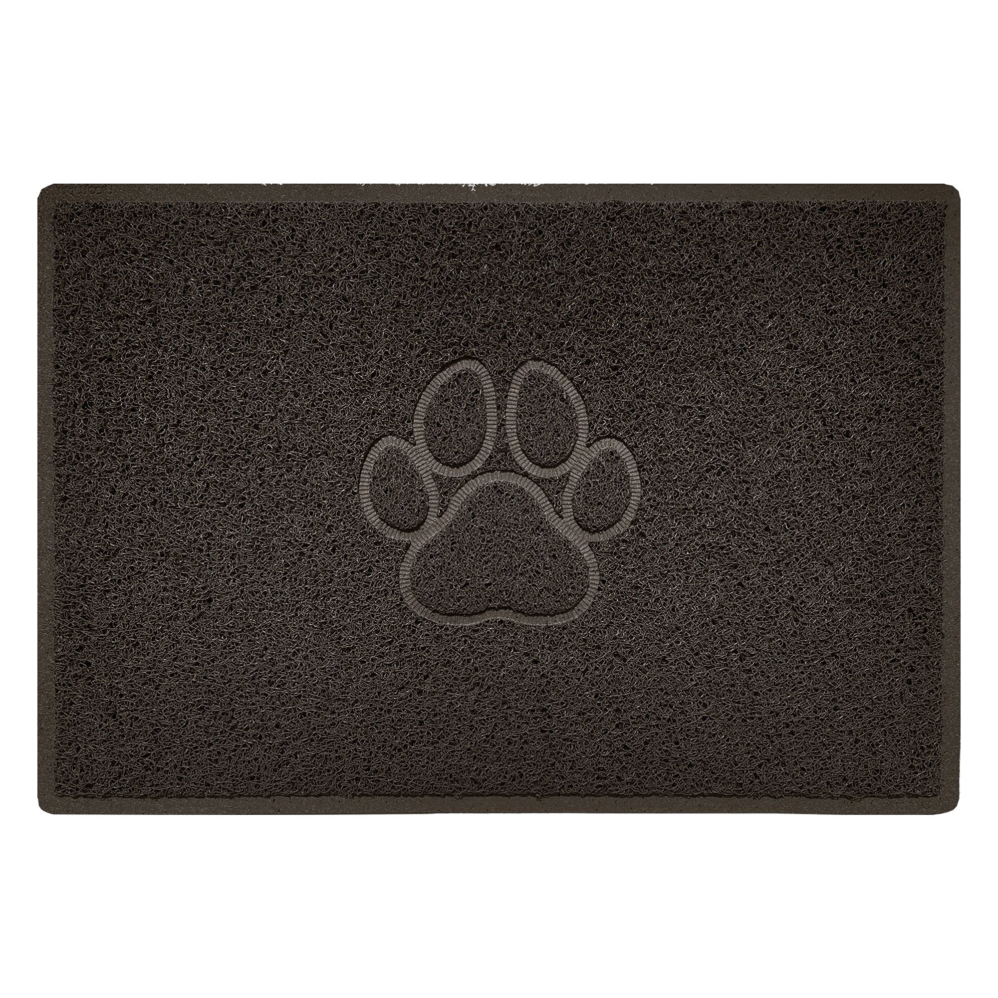 Nicoman PAW Shape Cat Litter Box Mat, Dog Food Feeding Tray Matt, Non-Slip, Easy Clean, Washable(90x60cm,Large),BROWN