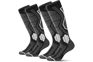 YESWEL Merino Wool Ski Socks For Men & Women, 2/3 Pairs, Thermal Warm Knee-High Winter Socks For Snowboard, Skiing