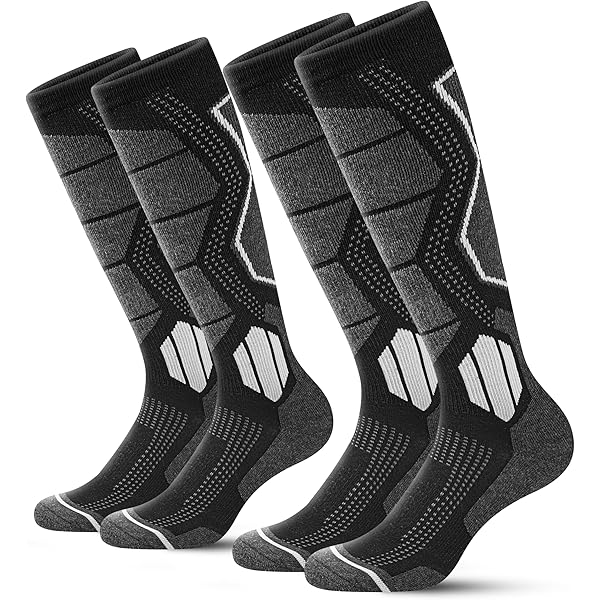 Merino Wool Ski Socks 2 Pairs - Winter Thermal Socks For Men & Women
