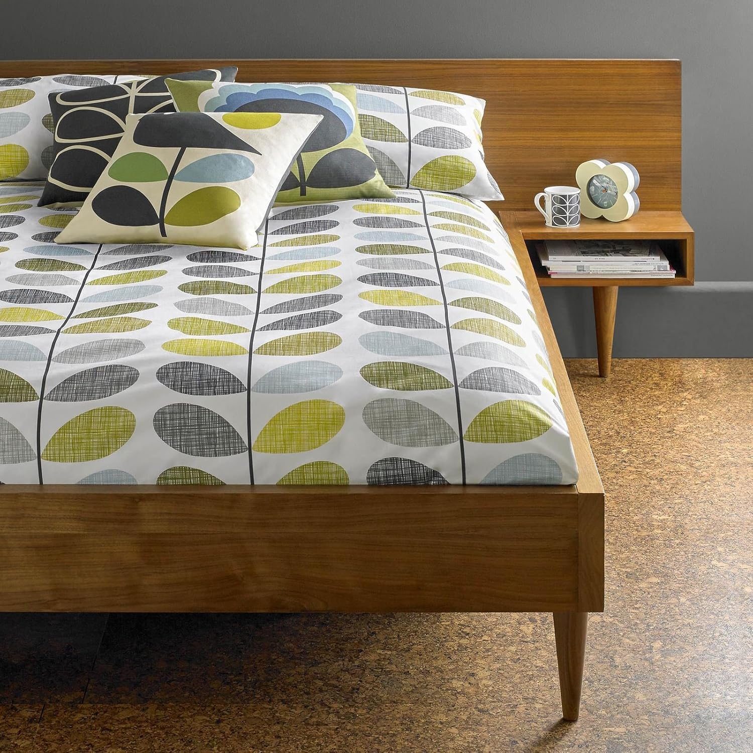 Orla Kiely Scribble Stem Sea Grass / Duck Egg Double Duvet Cover