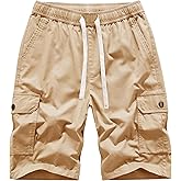 VtuAOL Women's Cargo Shorts Elastic Waist Comfy Cotton Loose Fit Shorts