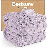 Bedsure GentleSoft California King Blanket for Bed - Super Soft Cozy Blankets for Women Men Girls, Large Fuzzy Fleece Throw for Bedroom Decor, Lavender Fog, 102x96 Inches