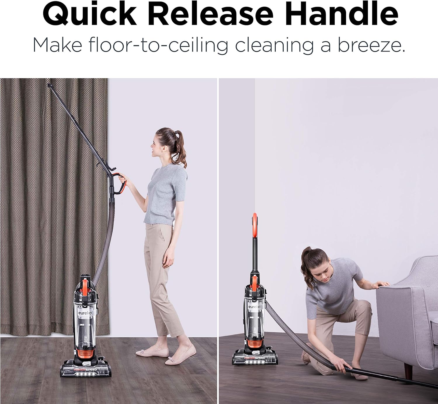 Eureka Power Speed Turbo Spotlight Bagless Upright Vacuum Cleaner, Pet Tool, Orange, NEU188A -