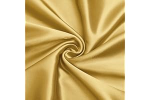 VACVELT Charmeuse Satin Fabric by The Yard, 60 Inch Wide Gold Satin Fabric Shiny & Soft Cloth Fabric, Silky Satin Fabric for Bridal Dress, Wedding Decorations, Crafts, Sewing, Draping (1 Yard)