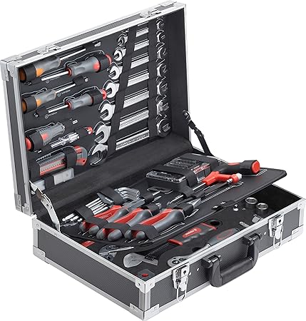 Meister Werkzeugkoffer 116-teilig - Stabiler Alu-Koffer - Werkzeug-Set - Für Haushalt, Garage & Werkstatt / Profi Werkzeugkof