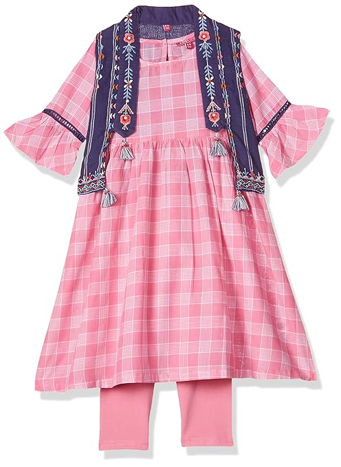 Girl's Cotton a-line Salwar Suit Set