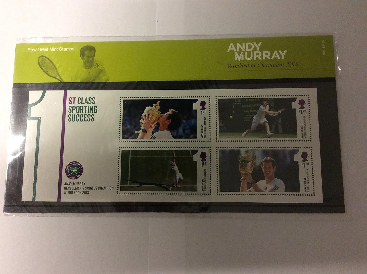 2013 Andy Murray Wimbledon Champion. Presentation Pack no. 488, Presentation Stamp Pack AP379