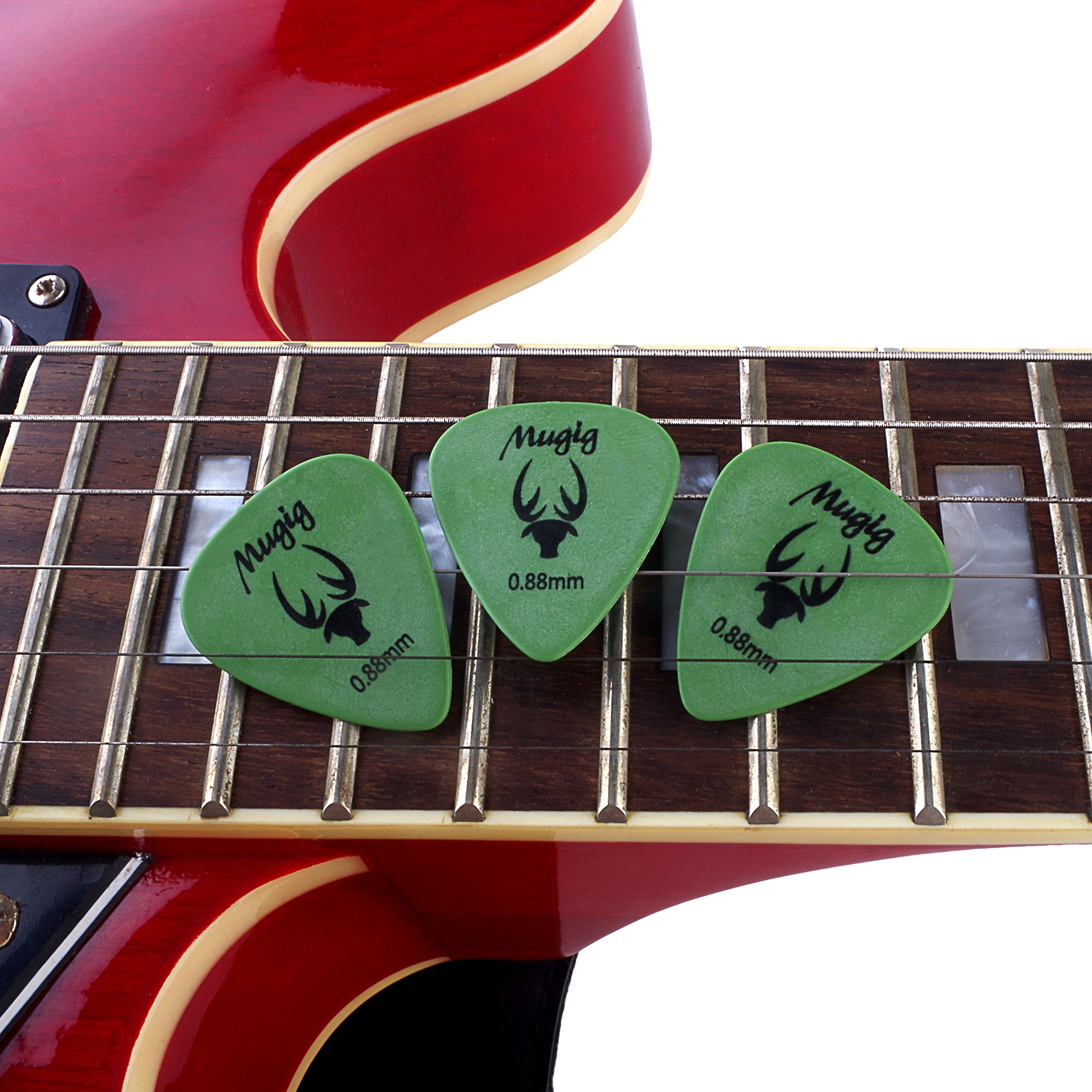 Mugig Gitarre Plektren Plektron bunte Picks 50 Stück 0.88mm für E-, Akustik- und Bass-Gitarre (0.88mm)