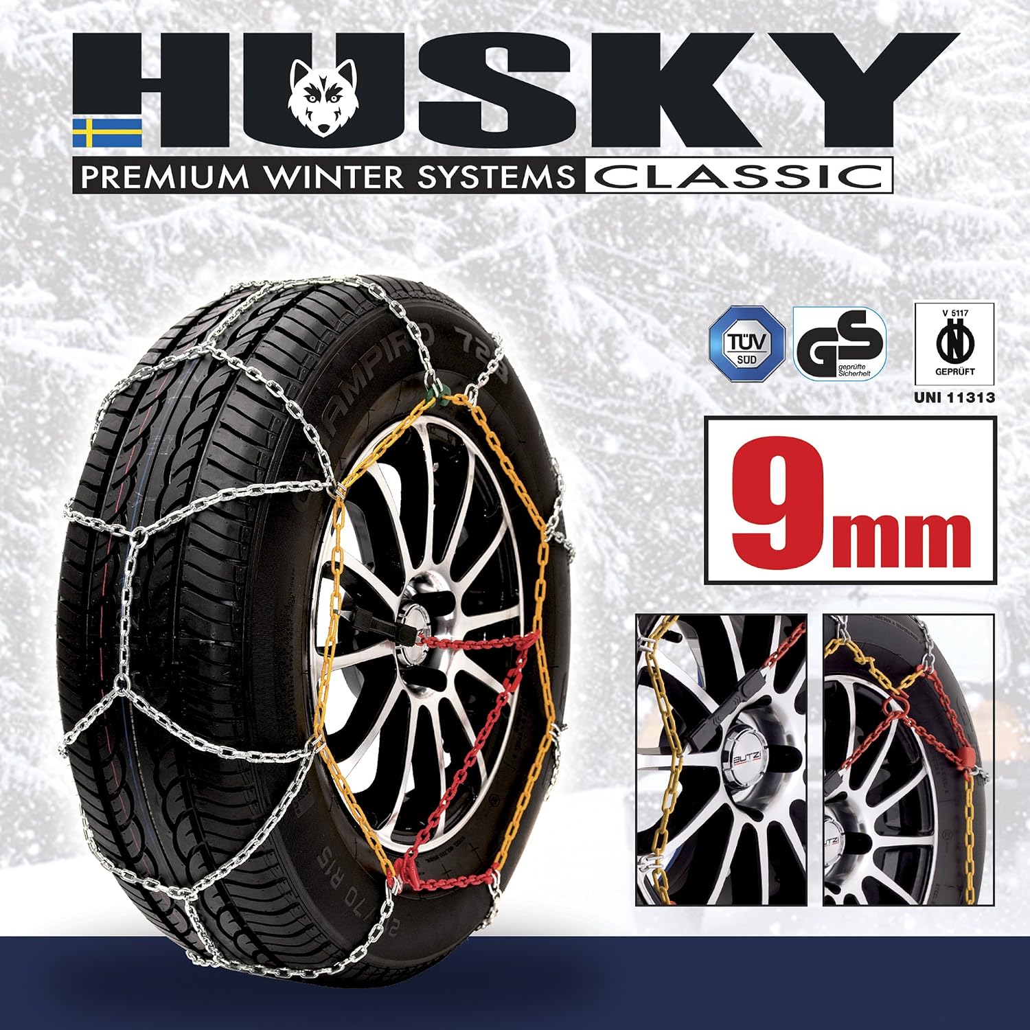 SUMEX HUSA100 KN100 Snow Chains Husky Advance 9 mm, Multicolour - Image 4