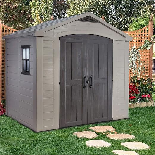 Tepro Keter Kunststoff Geratehaus Factor 8x6m Gartenhaus Gerateschuppen Gartenschuppen Amazon De Garten
