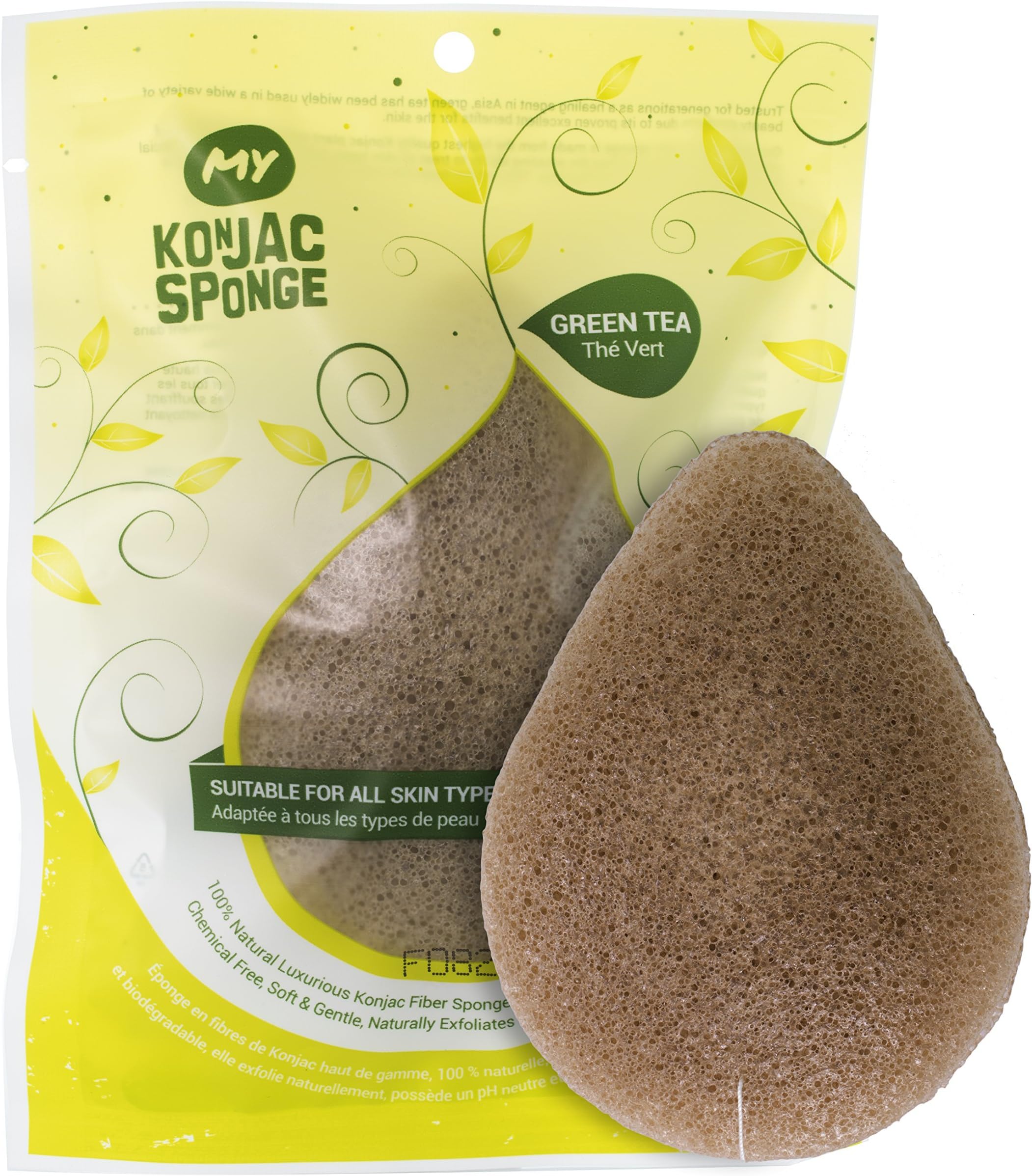 | All Natural Korean Facial Sponge with Real Green Tea
