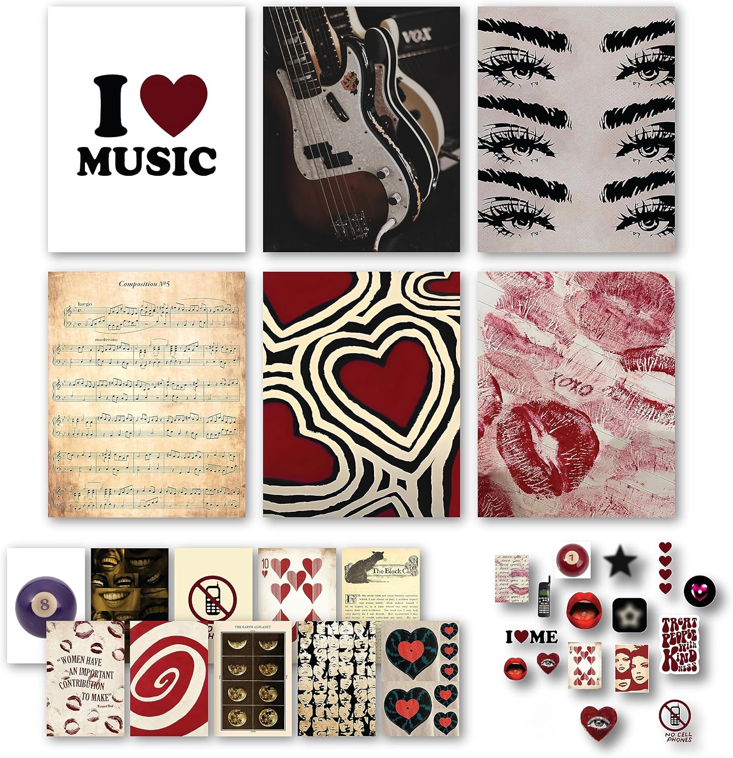 Wall Décor - 97 Decor Downtown Girl Room Decor Posters, Vintage Coquette Aesthetic Retro Pink Downtown Girls Wall Collage, Wall Art Prints Photo Pictures (UNFRAMED)