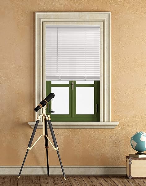 MAINSTAY CORDLESS 1″ VINYL LIGHT FILTERING BLINDS, WHITE,...