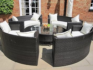 Lauren Luxury Rattan Garden Furniture Circular Sofa Table With Free Cover Worth 100 For A Limited Time Amazon De Kuche Haushalt