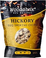 Woodabrix Hickory Wood Chips 800g for Charcoal Gas BBQ Smoker 100% Natural