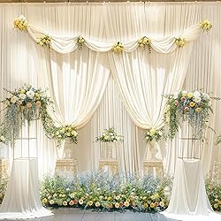 20ft x 10ft Wrinkle Free Champagne Wedding Backdrop