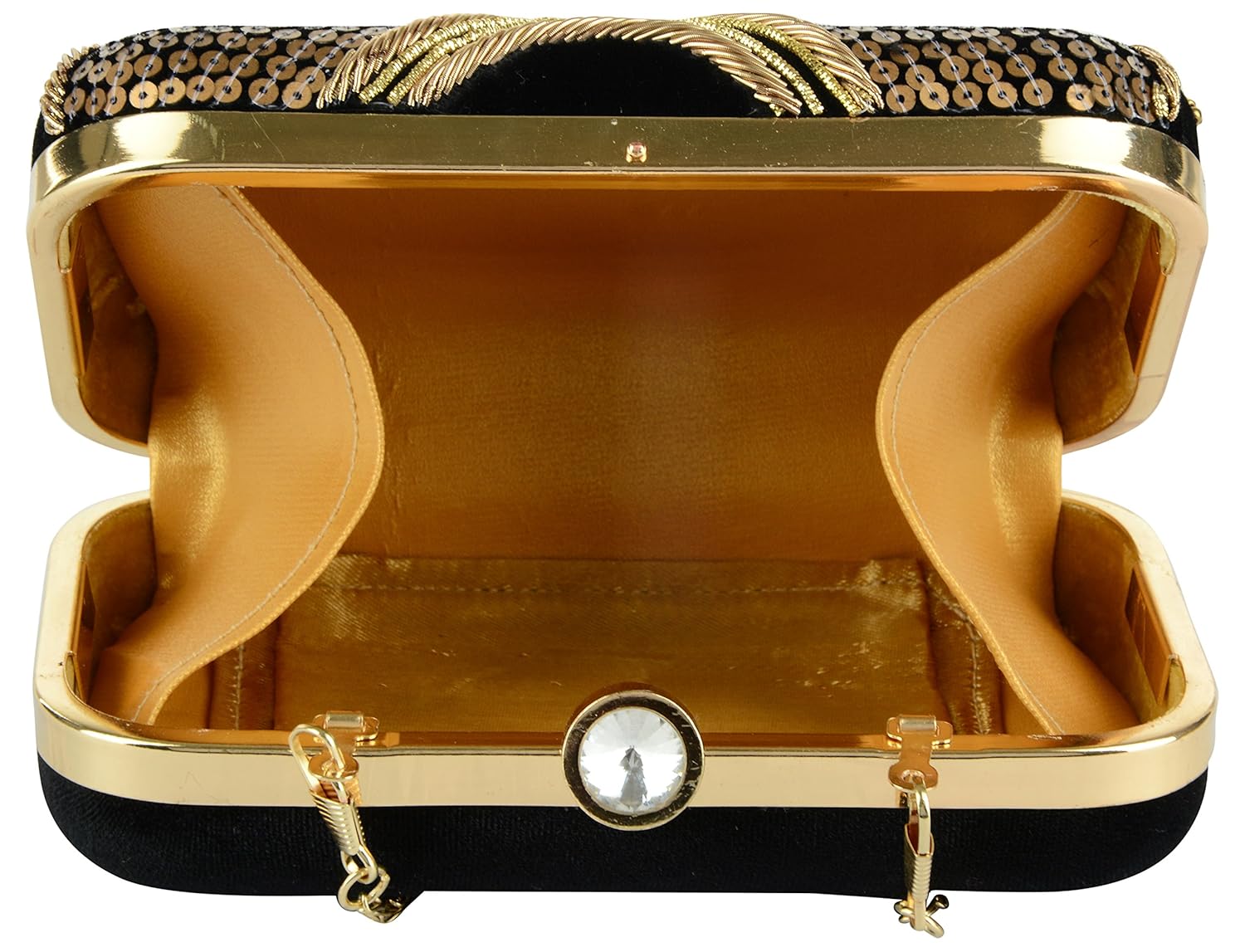 tooba women's sequence necklace box clutch