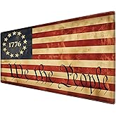 L&B Mercantile American Flag 1776 Betsy Ross We The People XXL Deskpad for Computer Keyboard and Mouse – Patriotic USA Gaming Mousepad, Extra Long XL Mouse Pad for Laptop Office Desk, Desktop Mat
