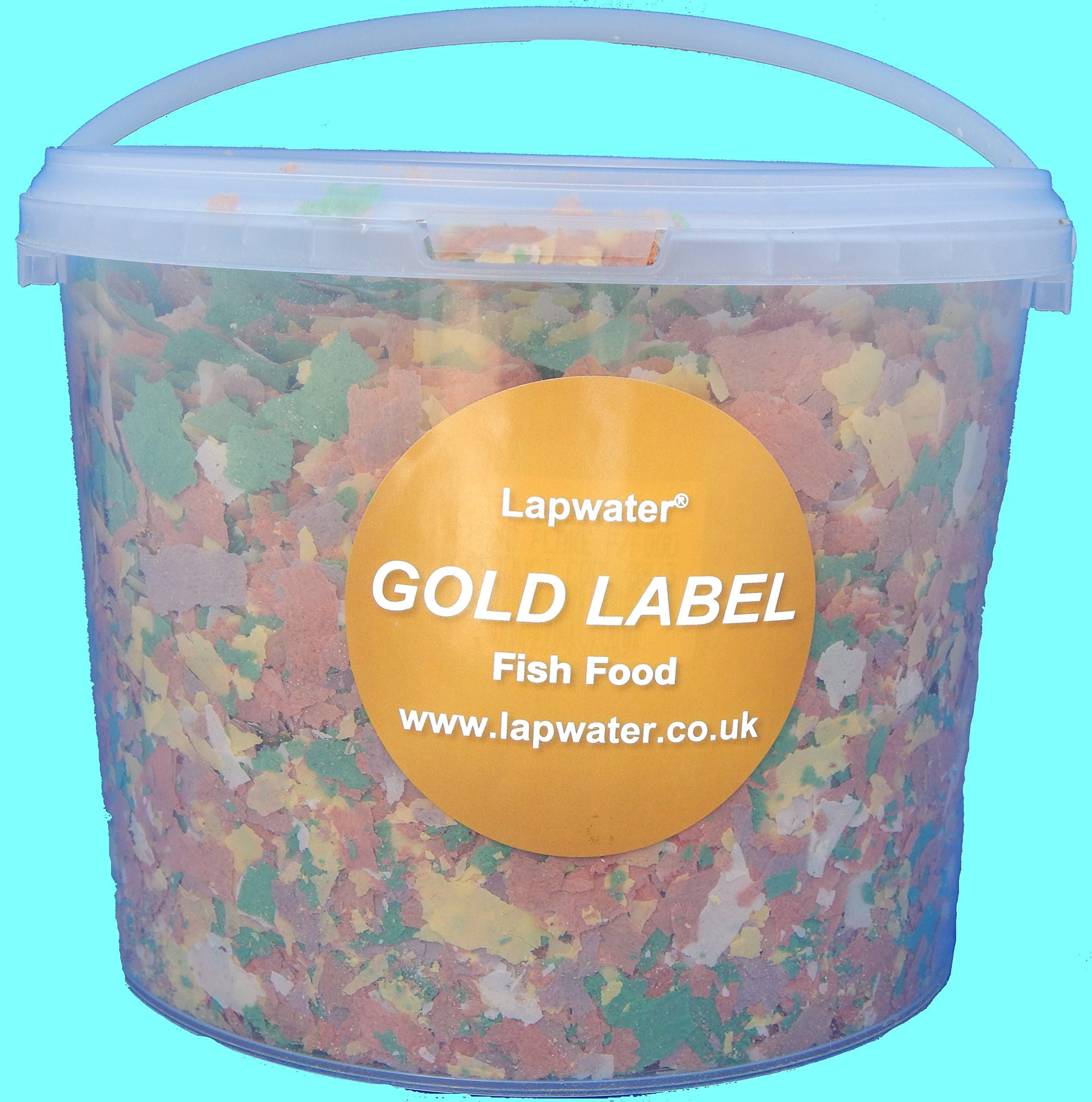 Gold Label Value Aquarum Goldfish Koi & Pond Fish Flake Food 5000ml 5 Litre Tub
