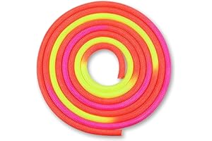 DRUNA Rhythmic Gymnastics Rope for Girls | 3 Meters Long, 165g | Bright Colors for Training & Competition (Red-Yellow-Pink)