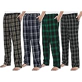 Motarto Men's Pajama Pants Flannel Plaid Pajama Sleep & Lounge PJ Bottoms Warm Sleepwear with Drawstring Pockets
