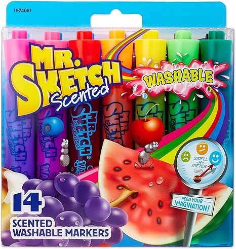 Mr Sketch 1924061 Washable Scented Markers Chisel Tip Assorted Colors 14 Count