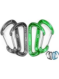Lightweight 12KN Wiregate Hammock Carabiner Clips Made Of Aircraft Grade 7075 Aluminum Alloy - Heavy Duty 4 Pack Set Great For Camping, Hammocks, Hiking, Backpacking- Rated For 2697 Lbs Each