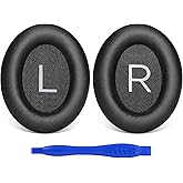 Link Dream Ear Pads for Bose QuietComfort 45 Headphone Replacement Soft Protein Leather Memory Foam Earpads Ear Cushions Cover Soft & Comfortable, Noise Isolation, Easy to Install (QC45 Black)