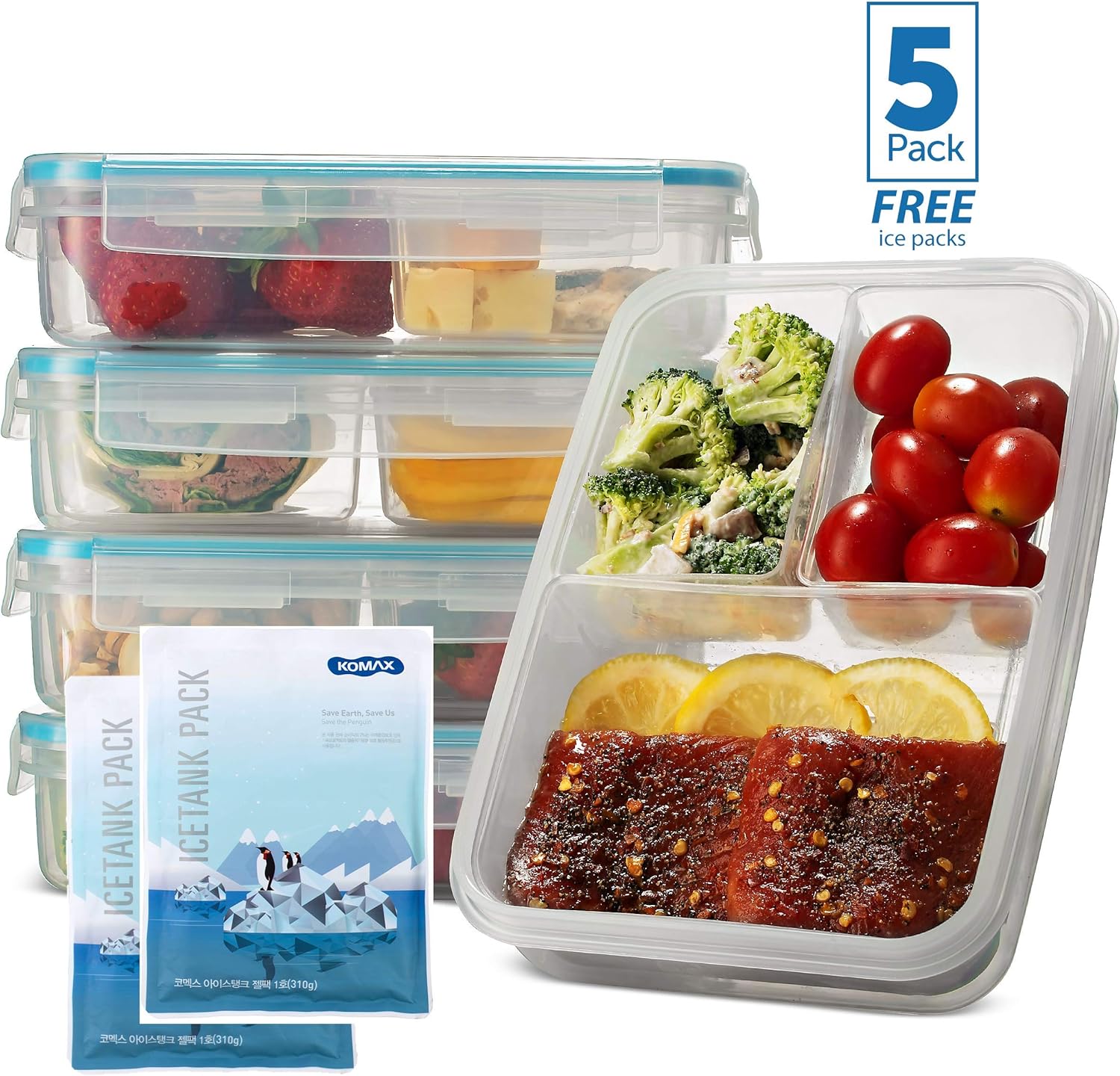 Komax Biokips Set-of-5 Bento Lunch Box 