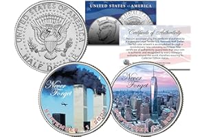 MERRICK MINT World Trade Center 9/11 WTC Colorized JFK Half Dollar US 2-Coin Set Actual Plane
