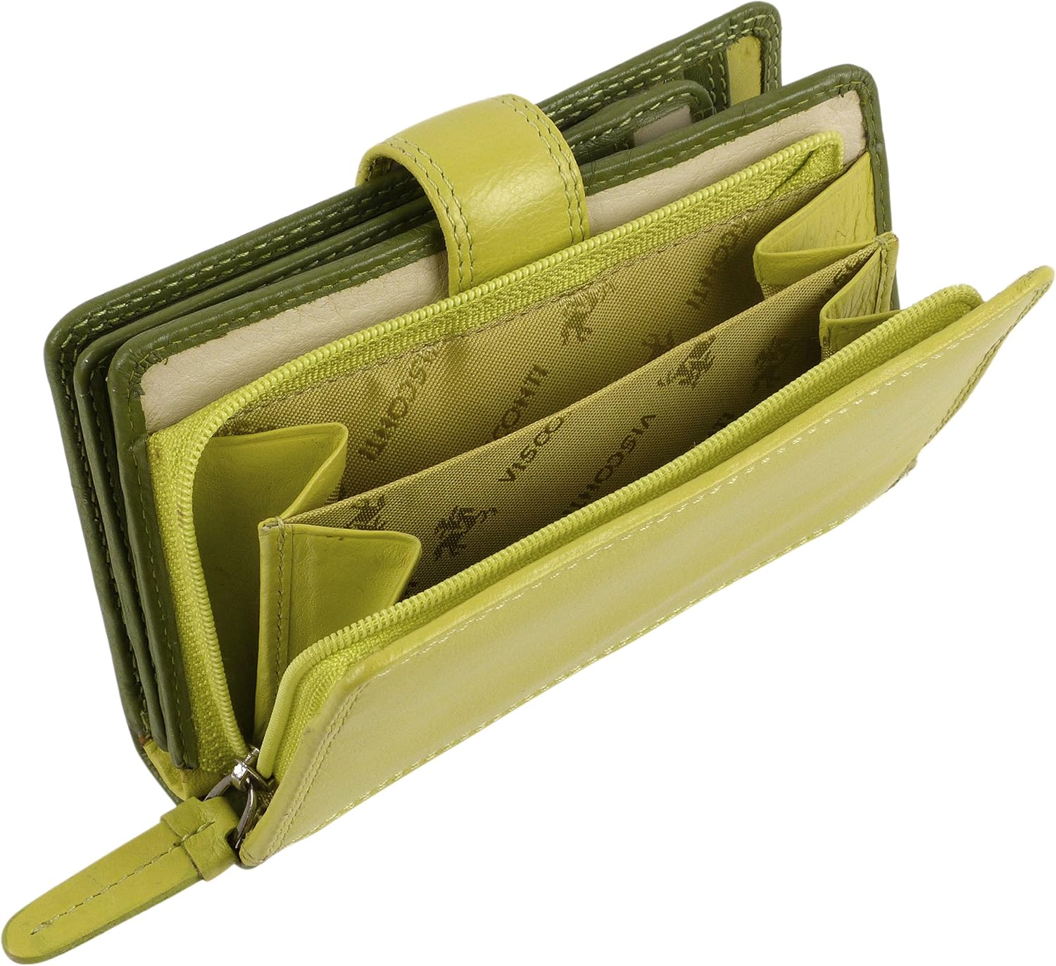 Quality Ladies Soft Leather PURSE Wallet by Visconti Gift Boxed (Lime Green) - Image 5