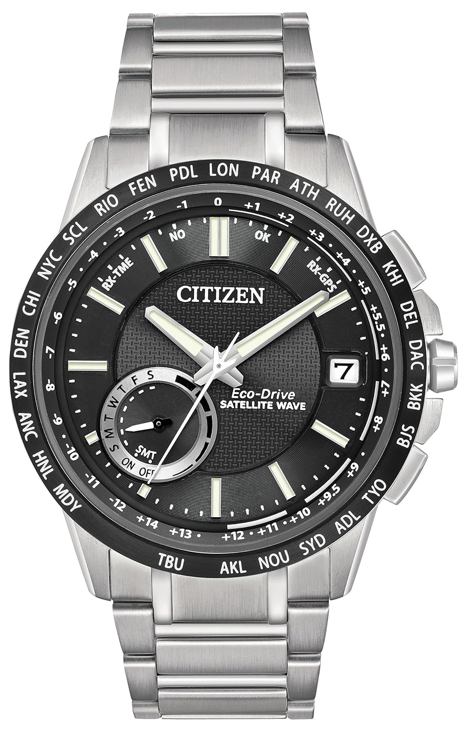 Citizen Satellite WaveWorld Time GPS Men's Quartz Watch with Black