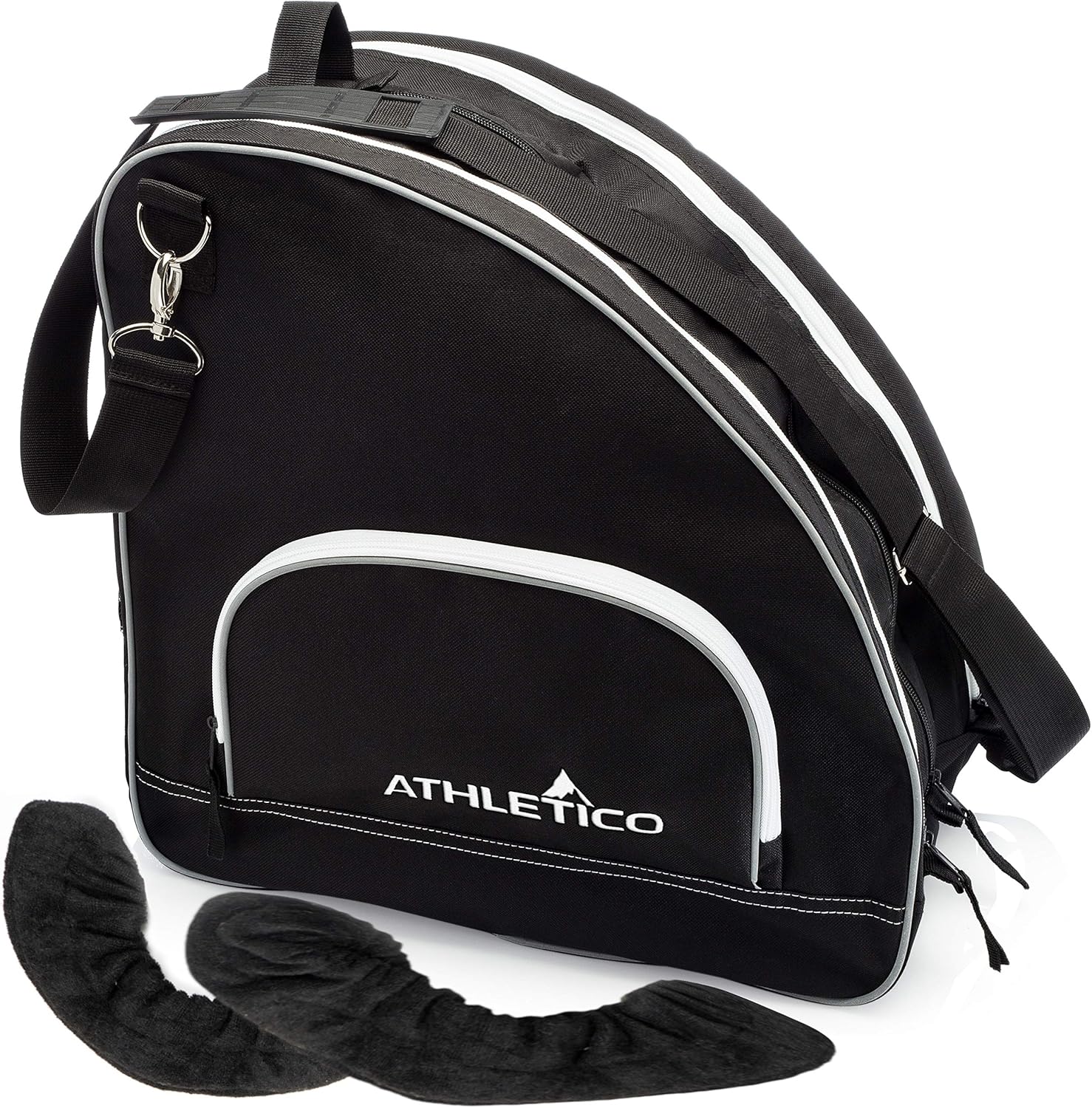 Athletico Ice Skate Bag + Large Skate Blade Cover - Bundle Includes Skate Bag for Ice Skates, Figure Skates, or Hockey Skates and Blade Cover to Protect Blades (Black) (Black, Large) : Sports & Outdoors