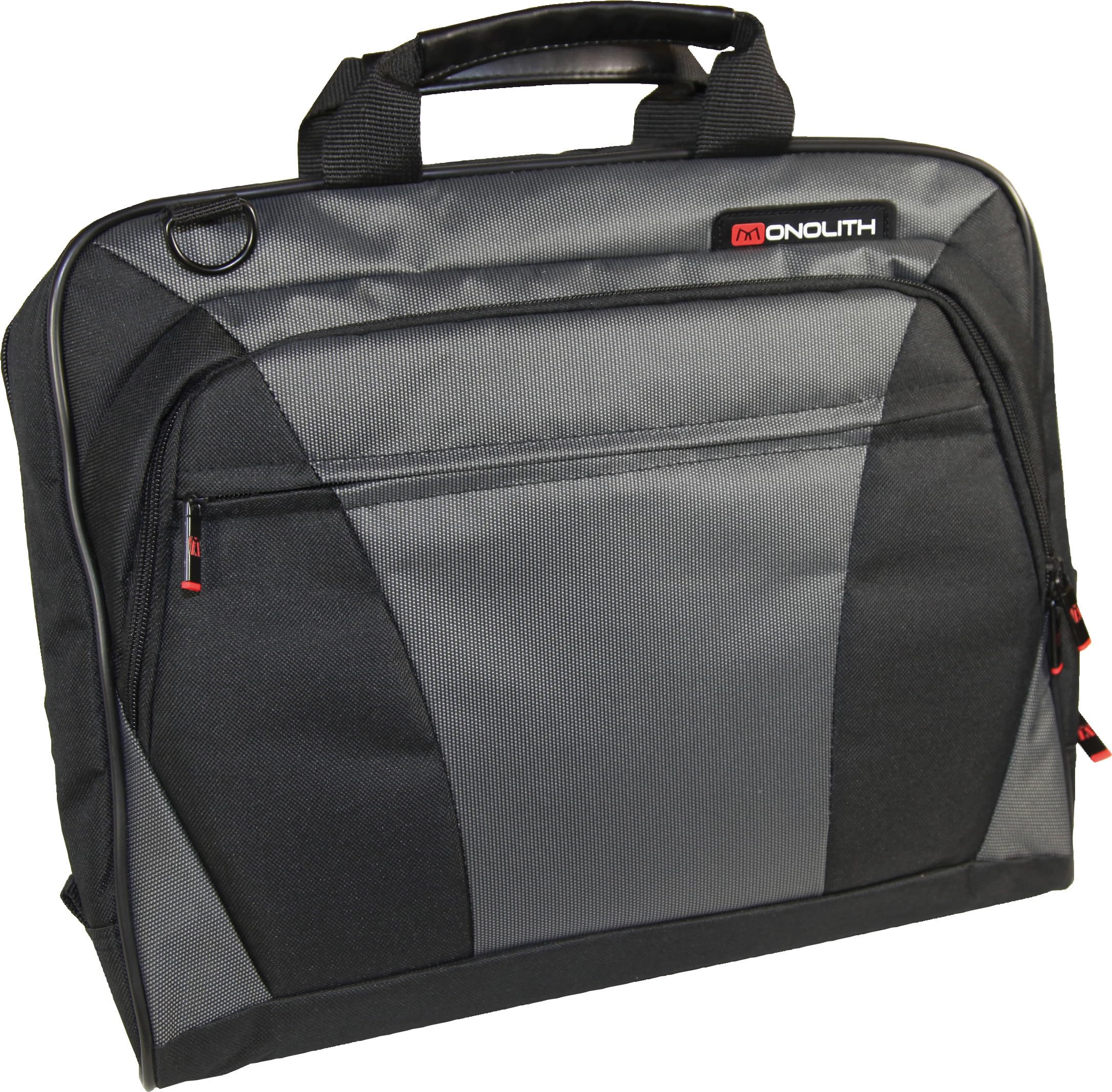 Monolith Nylon Laptop Messenger Bag Holds 15.4 Inch Laptop W400xD70xH320mm Black/Grey, 202564