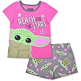 STAR WARS Grogu Girls T- Shirt and Short Set for Toddlers and Big Kids – Pink/Grey