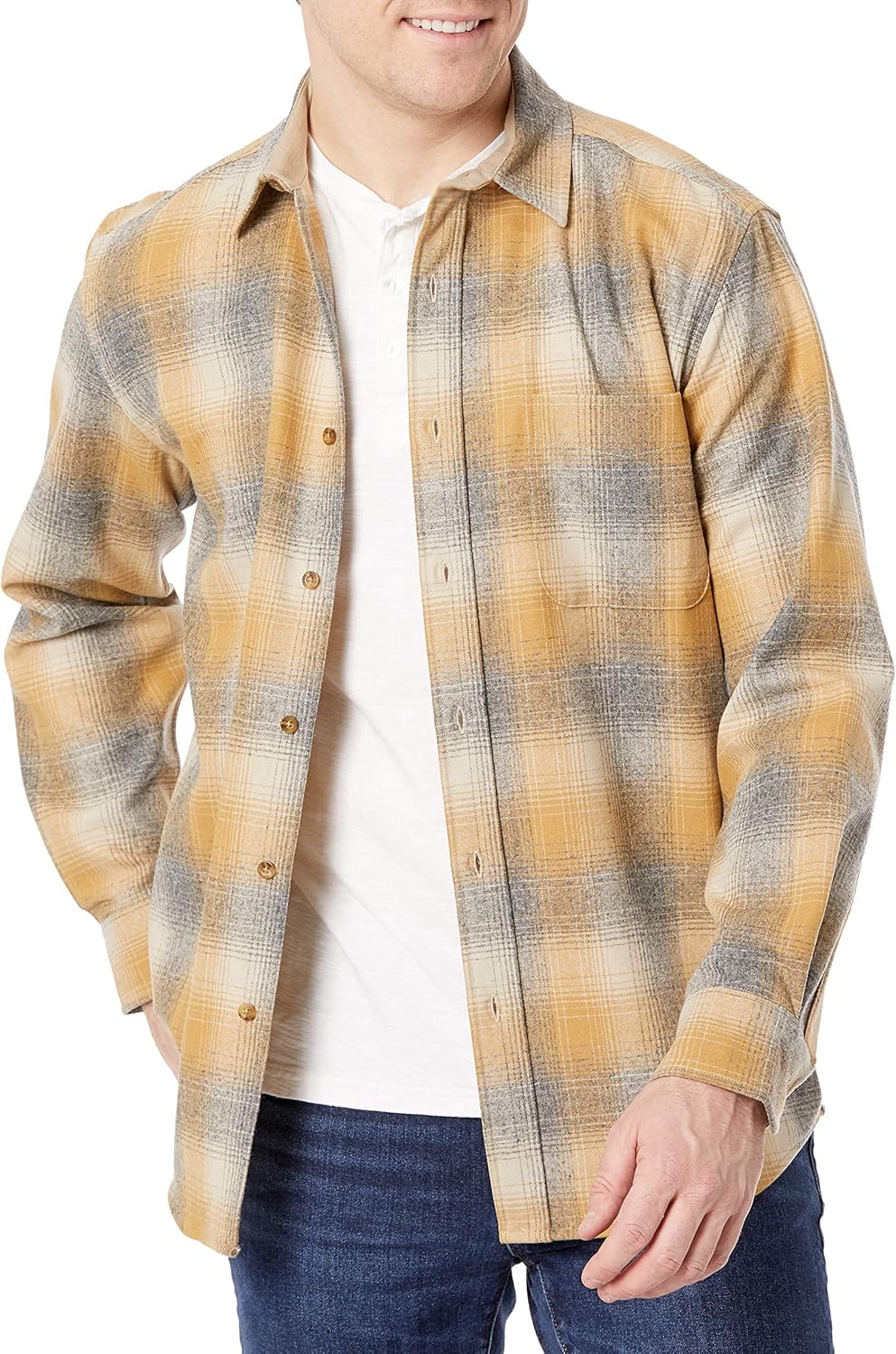Pendleton Mens Long Sleeve Classic Fit Lodge Wool Shirt Amazon.ca