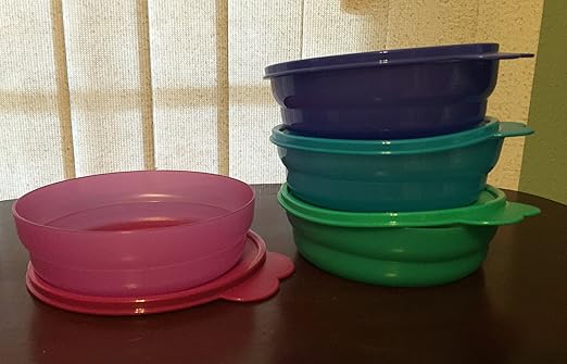 Tupperware Microondas reheatable cuencos en Lupine, Cool Aqua ...