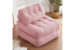 Afuson Folding Chair Bed, Futon Sofa Bed, Floor Couch for Adults Chair for Living Room, Lounge Sofa, Convertible Sofa Bed, Small Couches for Small Spaces, Pink