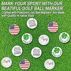 FINGER TEN Golf Ball Markers 3 Pcs with 3 Pack Hat
