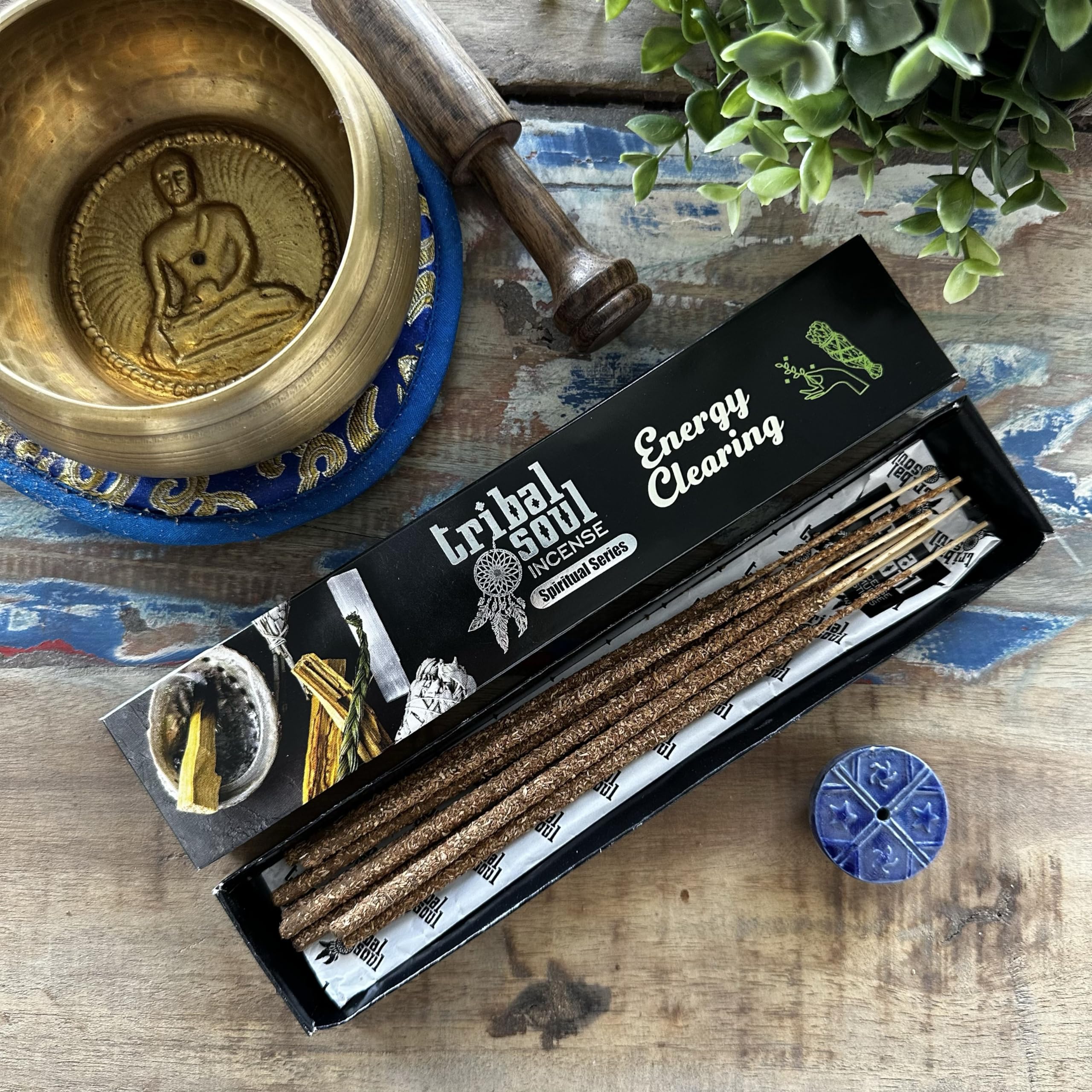 Tribal Soul Incense Sticks – Hand-rolled in India, Natural & Aromatic Scents for Cleansing, Meditation: (2 Pack, Energy Clearing)