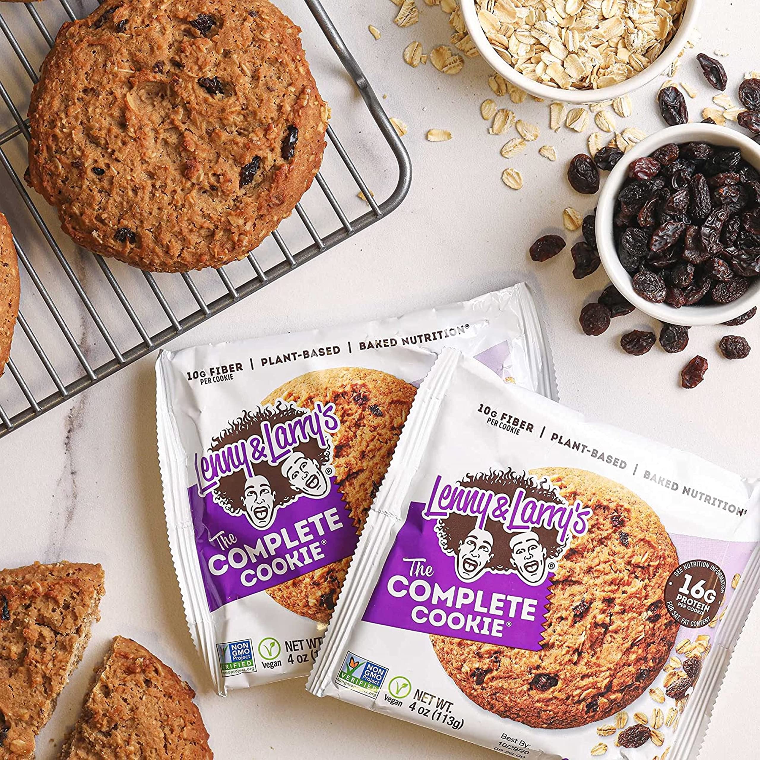 Lenny & Larry's The Complete Cookie, Oatmeal Raisin, 16g Plant Protein, Vegan, Non-GMO, 4 Ounce (Pack of 12)