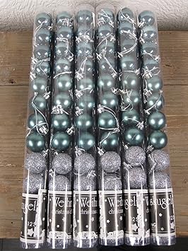 Amazon.de: 72 eisblaue Christbaumkugeln 6 Stangen a12 Stück