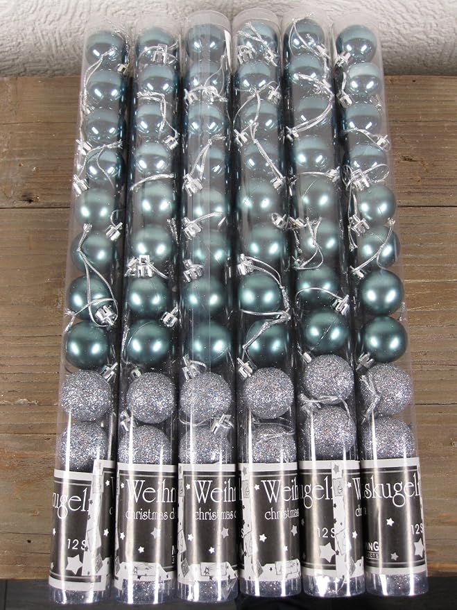 Amazon.de: 72 eisblaue Christbaumkugeln 6 Stangen a12 Stück