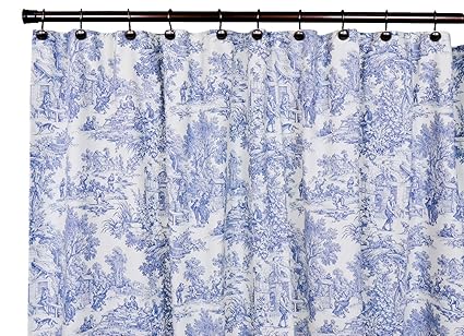 Victoria Park Toile Bathroom Shower Curtain Black Amazon Co Uk