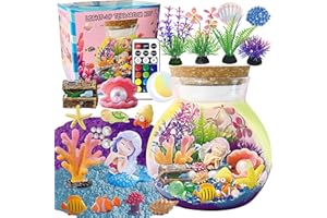 EUHQY Mermaid Terrarium Kit for Kids - Toys Crafts for Girls Ages 5 6 7 8-12 Year Old Birthday (Batteries Not Included)