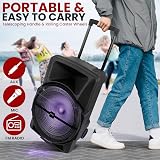 Pyle 15 Inch Portable PA Speaker 1000W Bluetooth Karaoke DJ System view 5