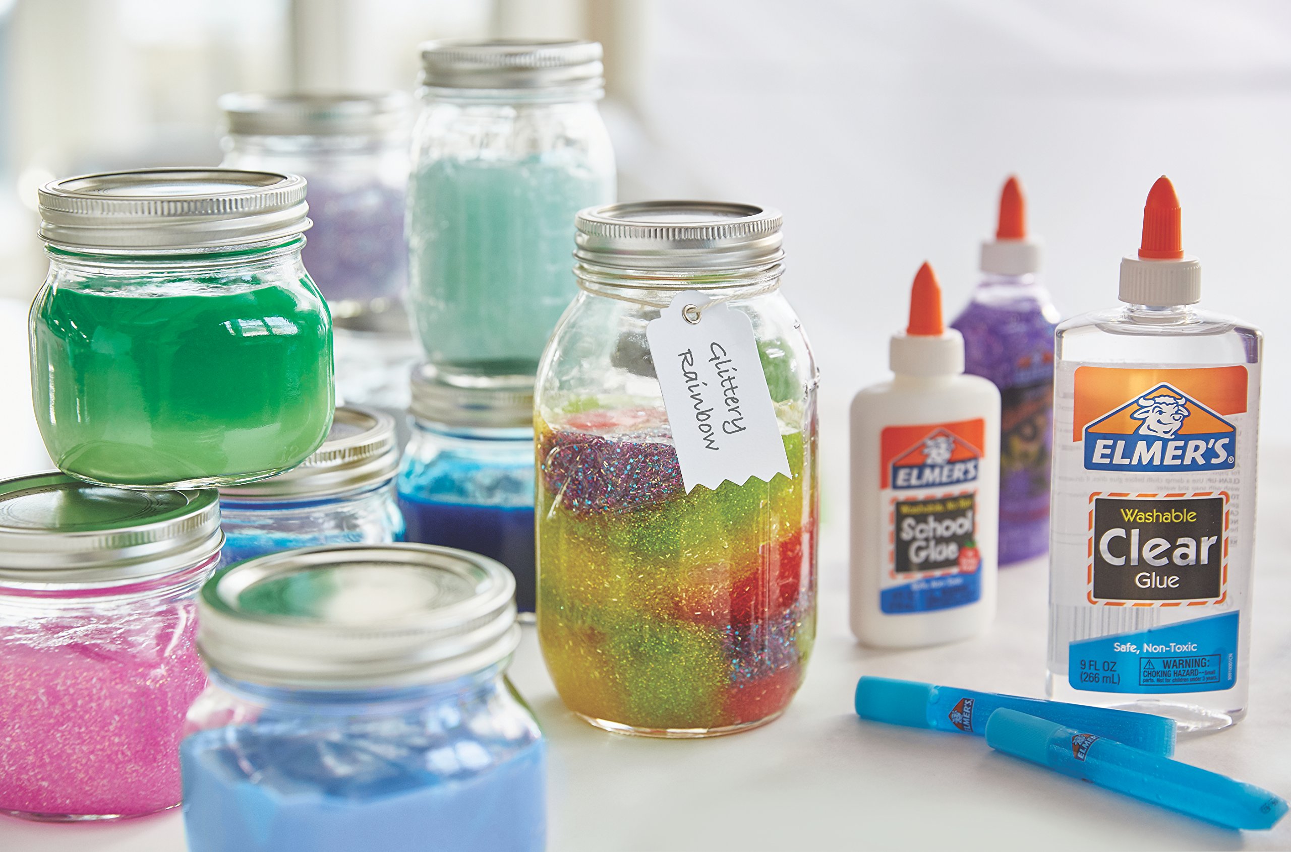 Elmer's Liquid School Glue, White, Washable, 7.625 Ounces, 3 Count Slime Kit