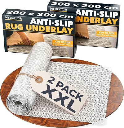 DIY Doctor XXL Rug Gripper 2 Pack 200x200cm Non-Slip Matting Underlay