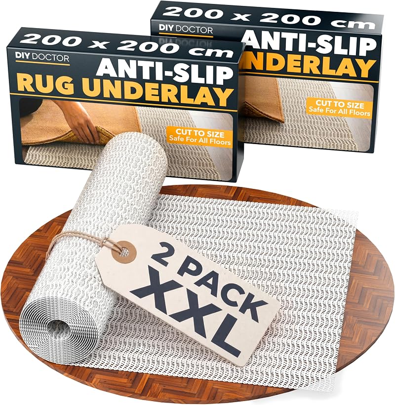 DIY Doctor XXL Rug Gripper 2 Pack 200x200cm Non-Slip Matting Underlay