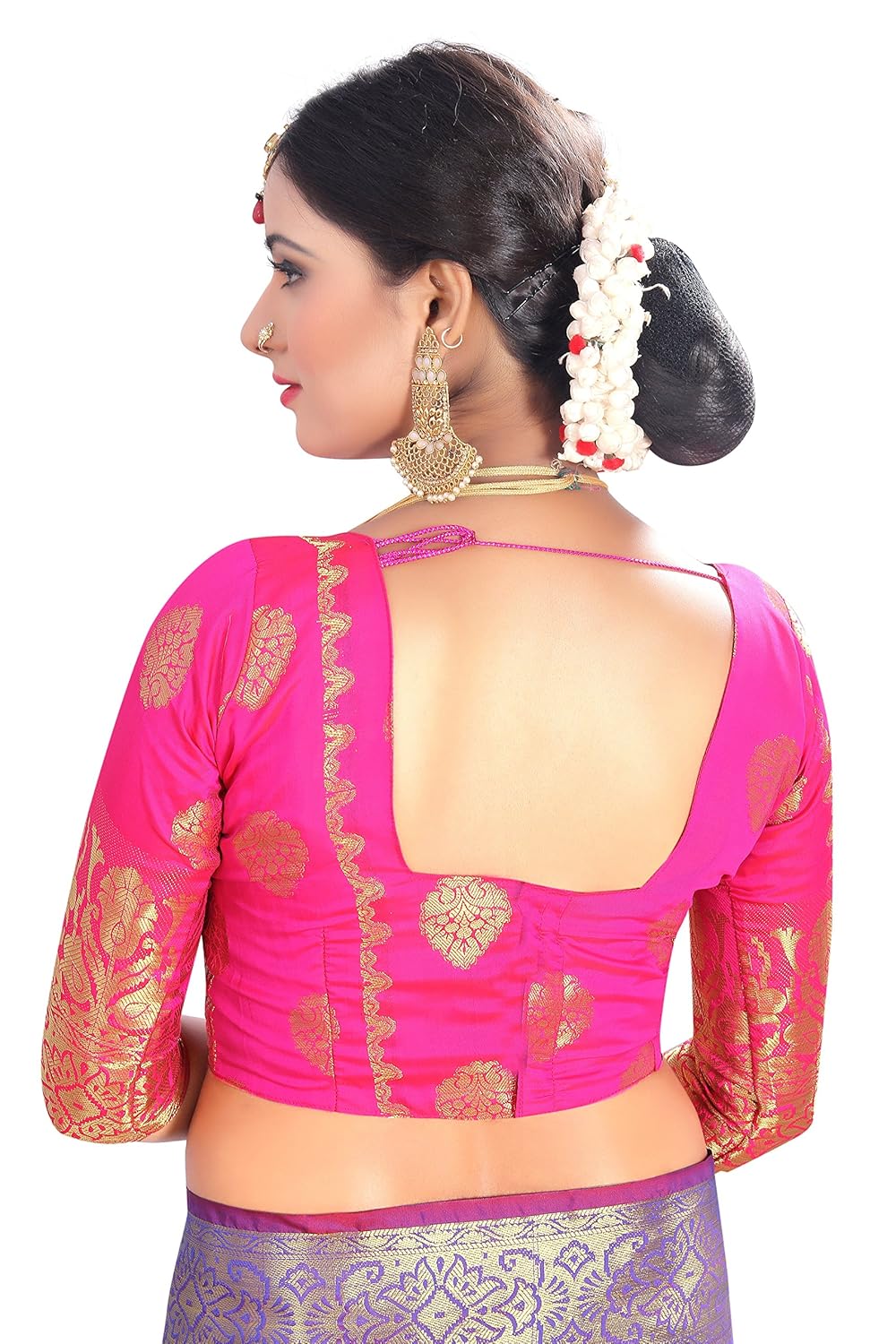 kalapy fashion women's banarasi silk saree with blouse piece